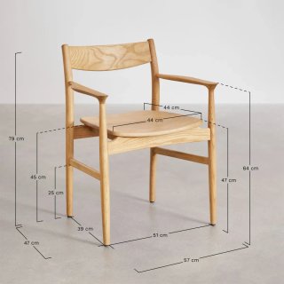 Sklum Silla de comedor con reposabrazos madera