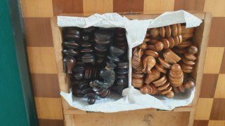 Antico scacchiere St George con scatola