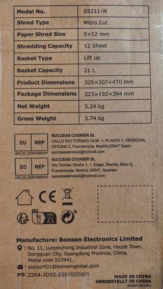 Trituradora de papel microcorte P-4 – 12 hojas
