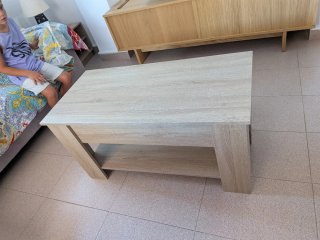 Mesa de centro elevable madera