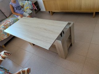 Mesa de centro elevable madera