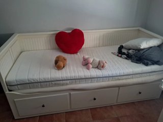 Cama nido Ikea blanca con cajones