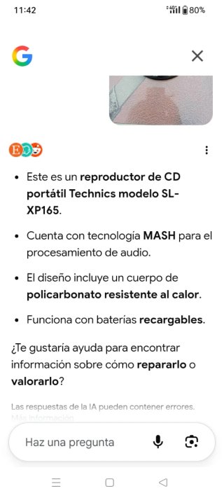 Reproductor CD Technics SL-XP165 Portátil