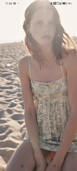 Vestido mini Zara abalorios