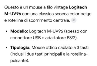 Mouse Logitech Beige/Nero USB