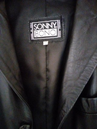 Giacca lunga in pelle SONNY BONO nera