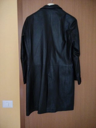 Giacca lunga in pelle SONNY BONO nera