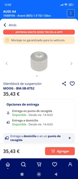 Silentblock suspensión BMW E90 MOOG M04.32.4
