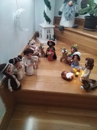 Belén de crochet artesanal