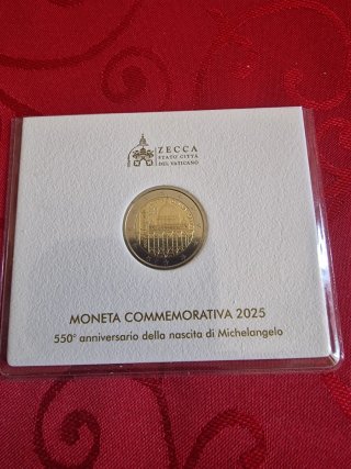 Moneta Commemorativa 2€ Vaticano 2025 Michelangelo