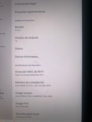 Tablet Acer P10-21 Nero