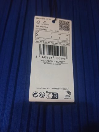 Pantalón Mango Azul Plisado