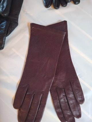 Set Guantes Piel y Satén Mujer