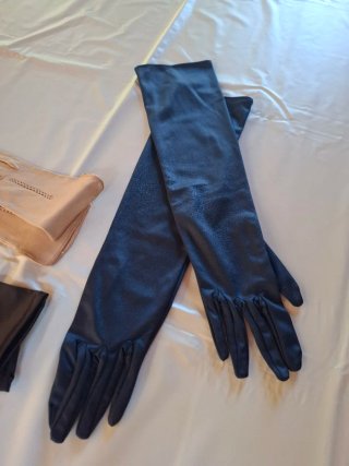 Set Guantes Piel y Satén Mujer