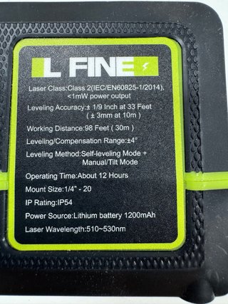 Lfine Nivel Láser Verde 2 Líneas