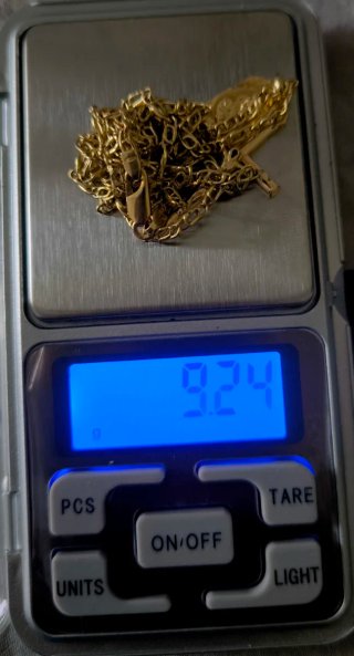 Cadena Oro 18k con Dijes Cruz y Virgen María