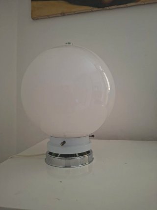 Lampada vintage sfera vetro e metallo
