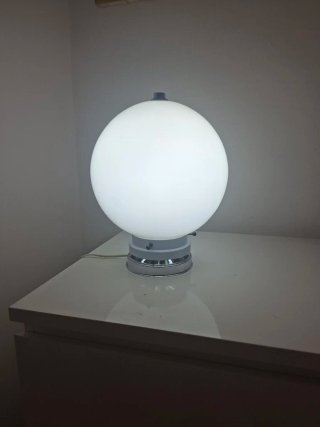 Lampada vintage sfera vetro e metallo