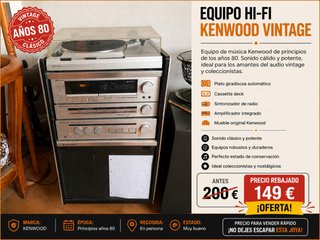 Equipo Hi-Fi Kenwood Vintage Años 80