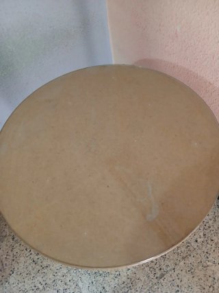 Mesa redonda madera y cristal Se vende por no uso