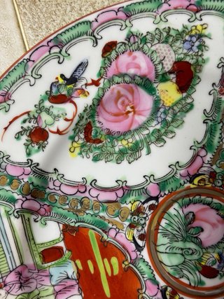 Plato decorativo porcelana china pintado a mano