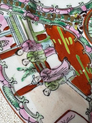 Plato decorativo porcelana china pintado a mano