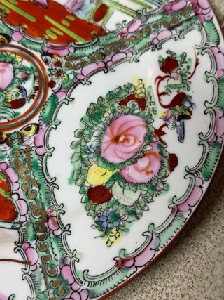 Plato decorativo porcelana china pintado a mano