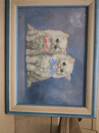 Cuadro de gatitos con lazos