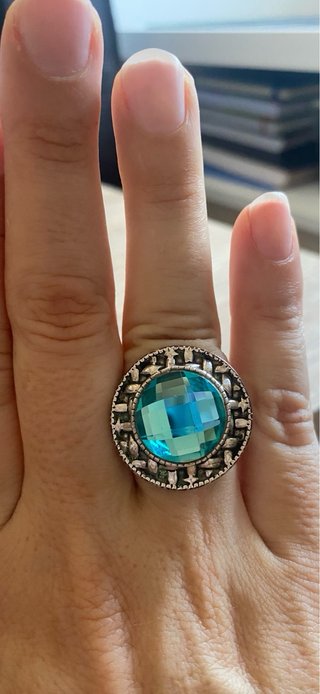 Anillo Viceroy Piedra agua marina