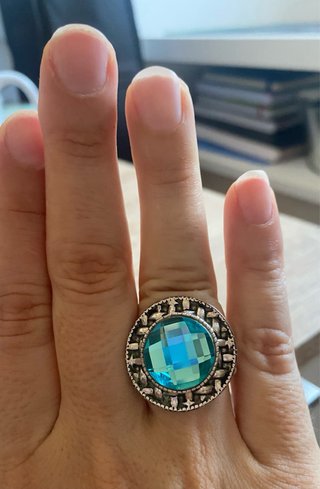 Anillo Viceroy Piedra agua marina