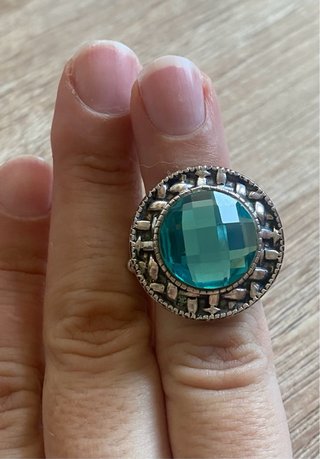 Anillo Viceroy Piedra agua marina
