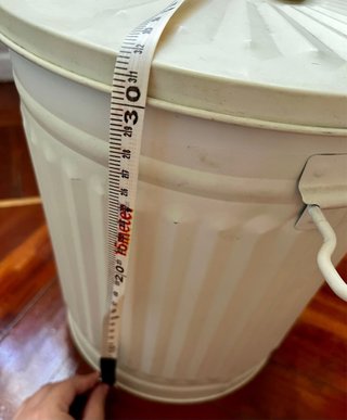 Cubo Basura 18L metal blanco mate