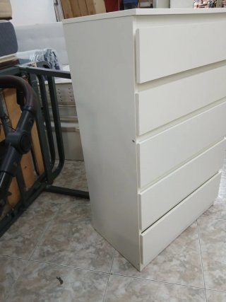 Cómoda Cajonera Blanca 5 Cajones