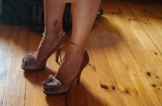Zapatos Peep Toe Marrones Talla 38