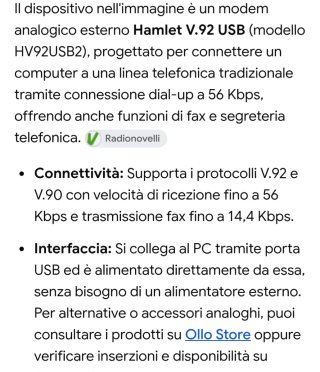 Modem Esterno Hamlet V.92 USB