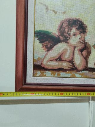 Cuadro punto de cruz ángeles