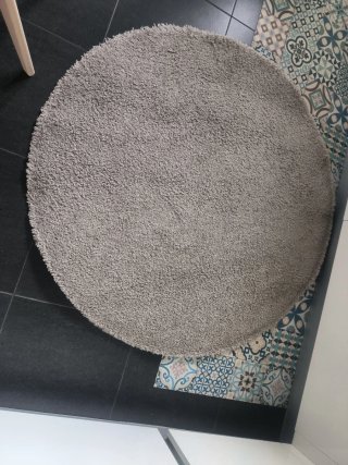 Alfombra redonda beige/multicolor 133 cm