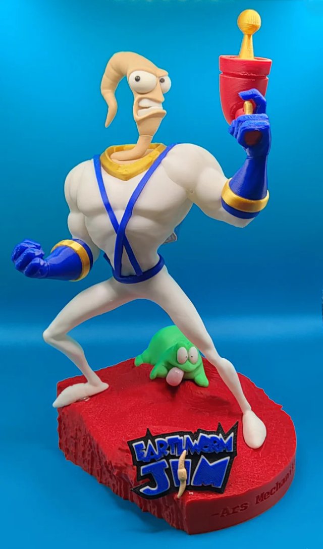 Earthworm Jim | Figura 3D con base imantada