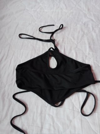 Top negro canalé Shein T.36