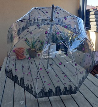 Paraguas transparente burbuja Isotoner-Estampado