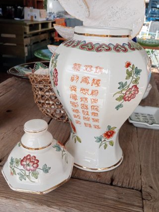 Tibor de Porcelana Chino Decorado