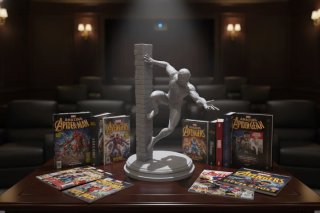 Statua Spider-Man stampata in 3D, non dipinta
