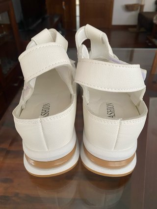 Sandalias cuña polipiel mujer