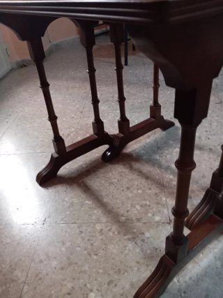 Juego de 2 mesas nido madera antiguas