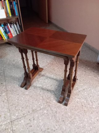 Juego de 2 mesas nido madera antiguas