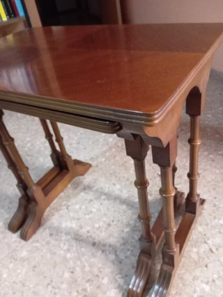 Juego de 2 mesas nido madera antiguas