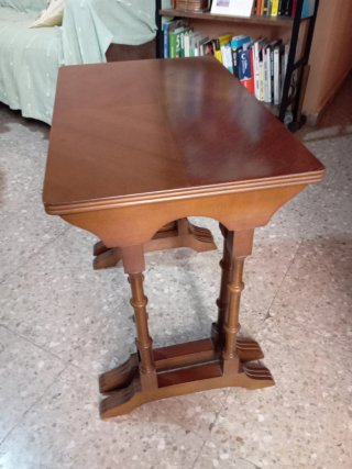 Juego de 2 mesas nido madera antiguas