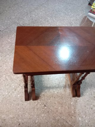 Juego de 2 mesas nido madera antiguas