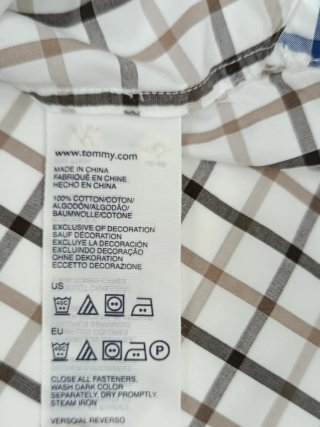 Camisa Tommy Hilfiger cuadros manga larga XXL