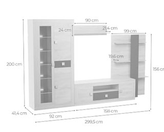 REBAJADOMueble salón con vitrina con leds.